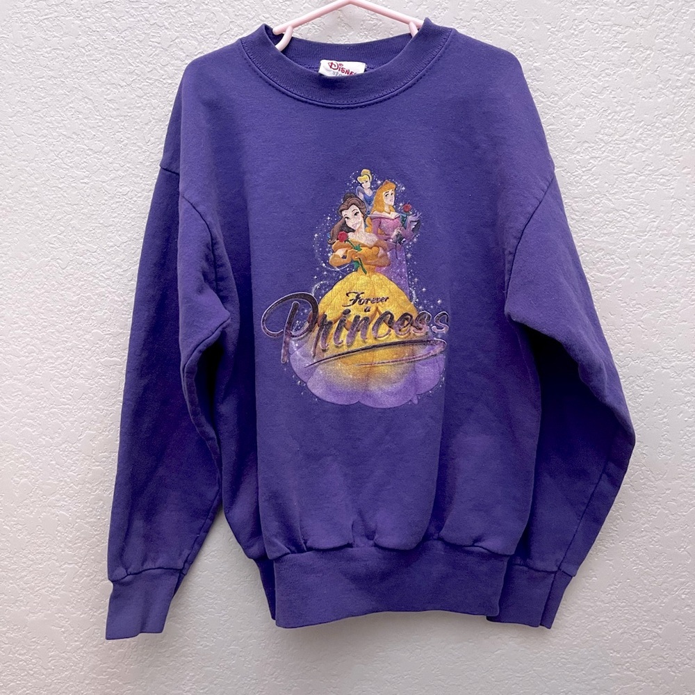 True Vintage 90s Disney Store Forever a Princess Crewneck Sweatshirt Size Small - Picture 1 of 6